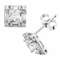 [Find] Amazon Collection Platinum Plated Sterling Silver Clear Princess kattokyu-bikkuzirukoniasutaddopiasu Binaural Headset for Stud Earrings jee00087 _ 120cl00qd00