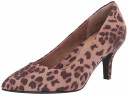 Amazon Essentials Women's Round Toe Medium Heel Pump, Leopard, 7 B US