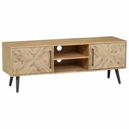 Amazon Brand – Rivet Fulton Rustic Media Cabinet, 63"W, Natural Acacia Accents
