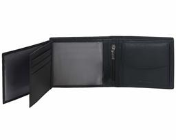 Eono por Amazon Cartera de Cuero para Hombres y Mujeres: diseño Plano con función de protección de Lectura RFID (Cuero napa Vacuno Negro) (Cuero napa Vacuno Negro)