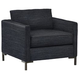 Amazon Brand – Rivet Edgewest Low Back Modern Accent Chair, 34"W, Eclipse Blue