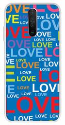Amazon Brand - Solimo Designer Multicolor Typography Love Blue Pattern Design Printed Soft Back Case Mobile Cover for Poco X2 / Xiaomi Redmi K30