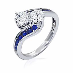 [Find] Amazon Collection Rhodium Plated suta-ringusiruba-kuriakyu-bikkuzirukonia and creative, personalized safaiabaipasuringu, Size 9