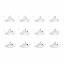 AmazonCommercial 120 Watt Equivalent, 5/6-Inch Recessed Downlight, Dimmable, CEC Compliant, Energy Star, Round LED Light Bulb | Warm White, 12-Pack