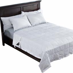 UMI Essentials 4.5 Tog Down Feather Summer Duvet Light Weight Satin Blanket,Size King,White