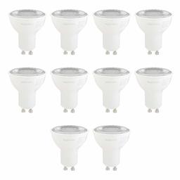 AmazonBasics 50W Equivalent, Daylight, Dimmable, 10,000 Hour Lifetime, MR16 (GU10 Base) LED Light Bulb | 10-Pack
