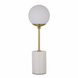 Amazon Brand – Rivet Globe Stick Table Lamp, 19"H, White Marble